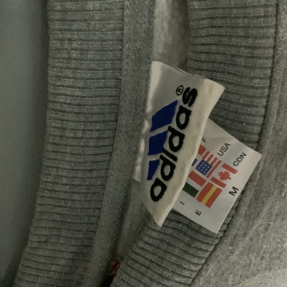 Vintage Adidas Crew Neck Sweatshirt - Size M - Grey Marl - P2P 24” - Picture 8 of 8